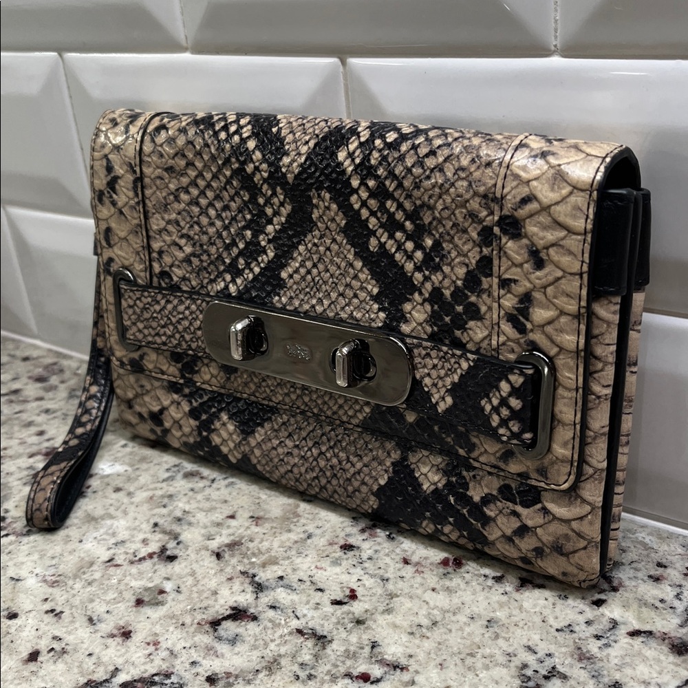 Coach Python Swagger Clutch Euc - image 2